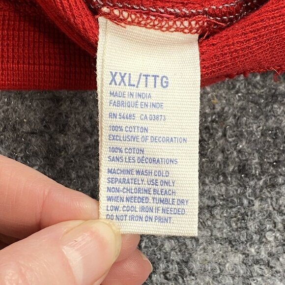 American Eagle Shirt Mens  XXL Red Thermal Waffle Knit Long Sleeve Layer Camping - Picture 5 of 11